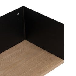 Regal Braun Schwarz Holz Eisen 60 x 12 x 15 cm