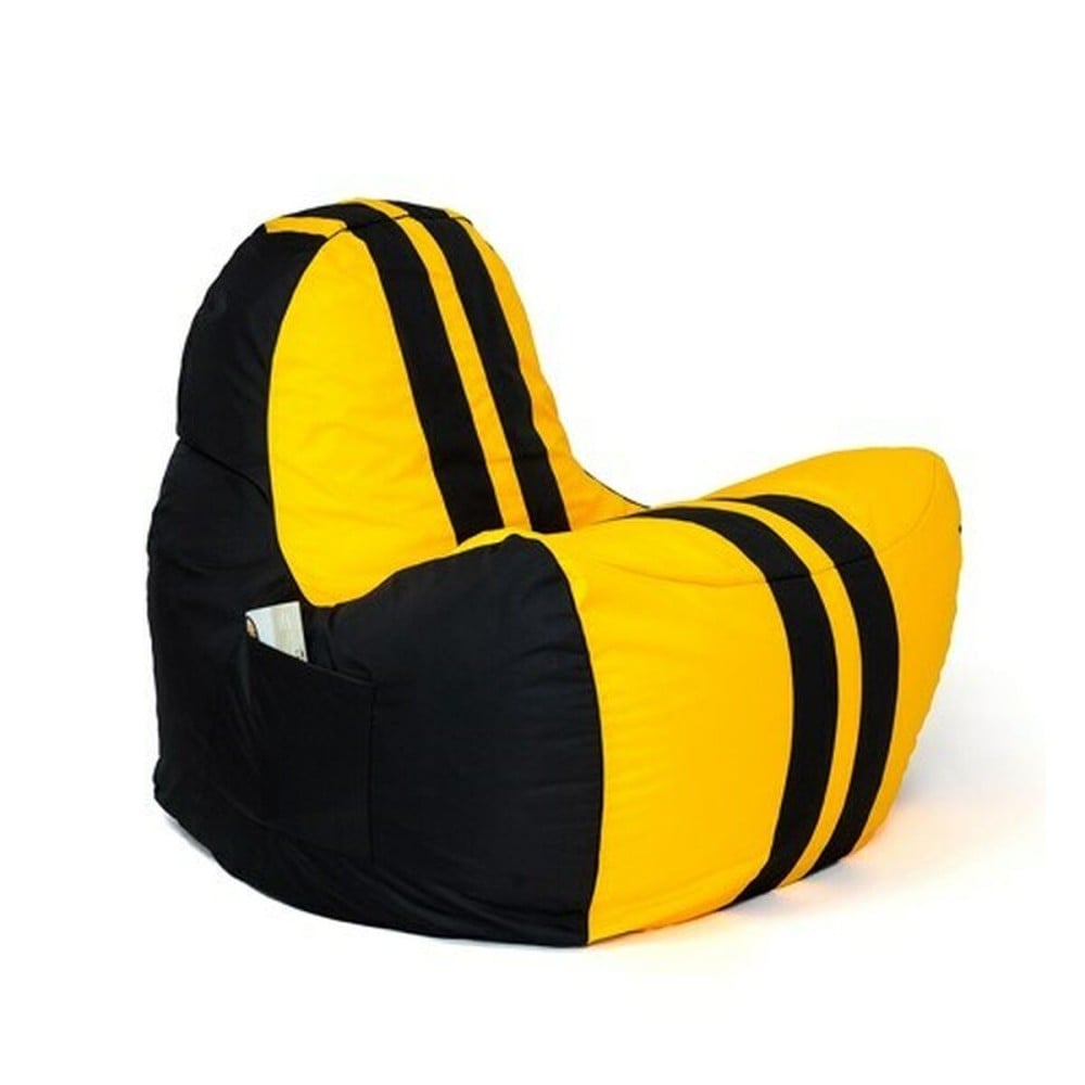 Puff GO GIFT Gelb Schwarz Oxford tejido antidesgarros 140 x 100 x 100 cm 140 x 100 cm