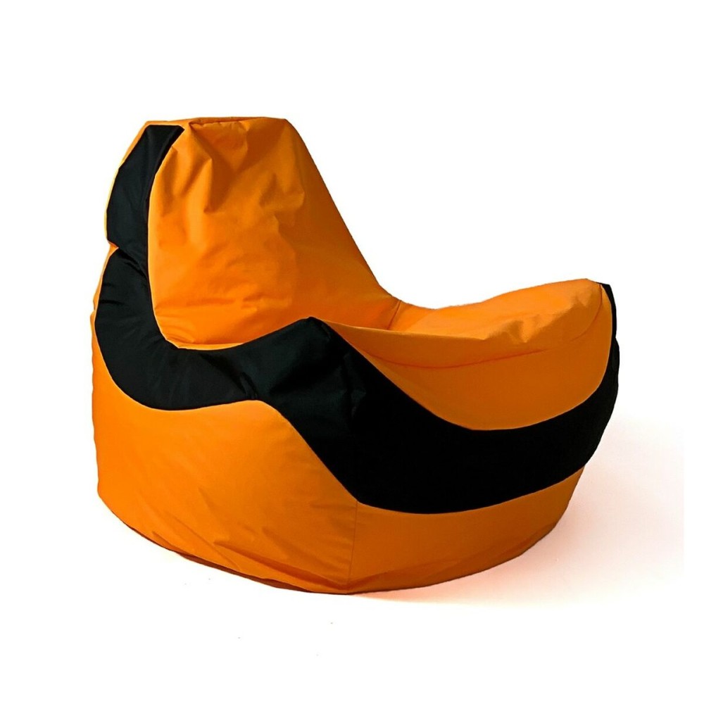 Pouffe GO GIFT Black Orange Oxford tejido antidesgarros 140 x 100 x 100 cm 140 x 100 cm