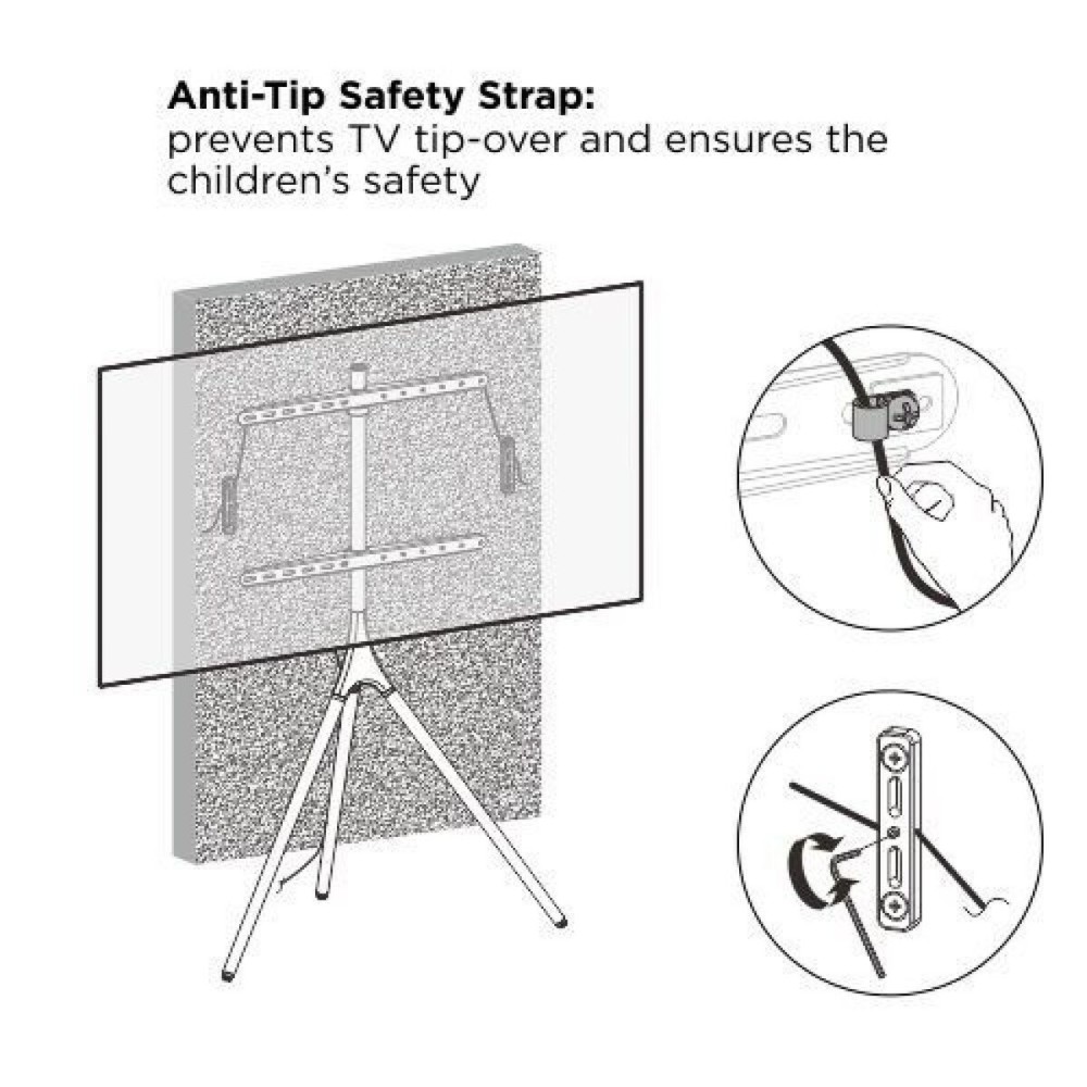 Support TV au sol Techly 105209 65" 32 kg