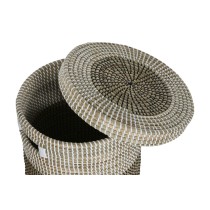 Set de basket Home ESPRIT Blanc Noir Naturel Herbier marin (2 Pièces)