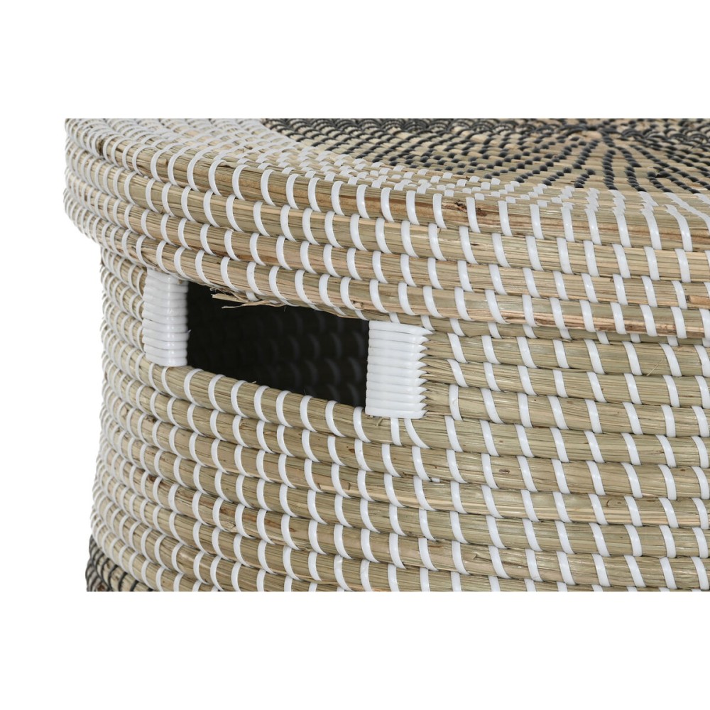 Set de basket Home ESPRIT Blanc Noir Naturel Herbier marin (2 Pièces)