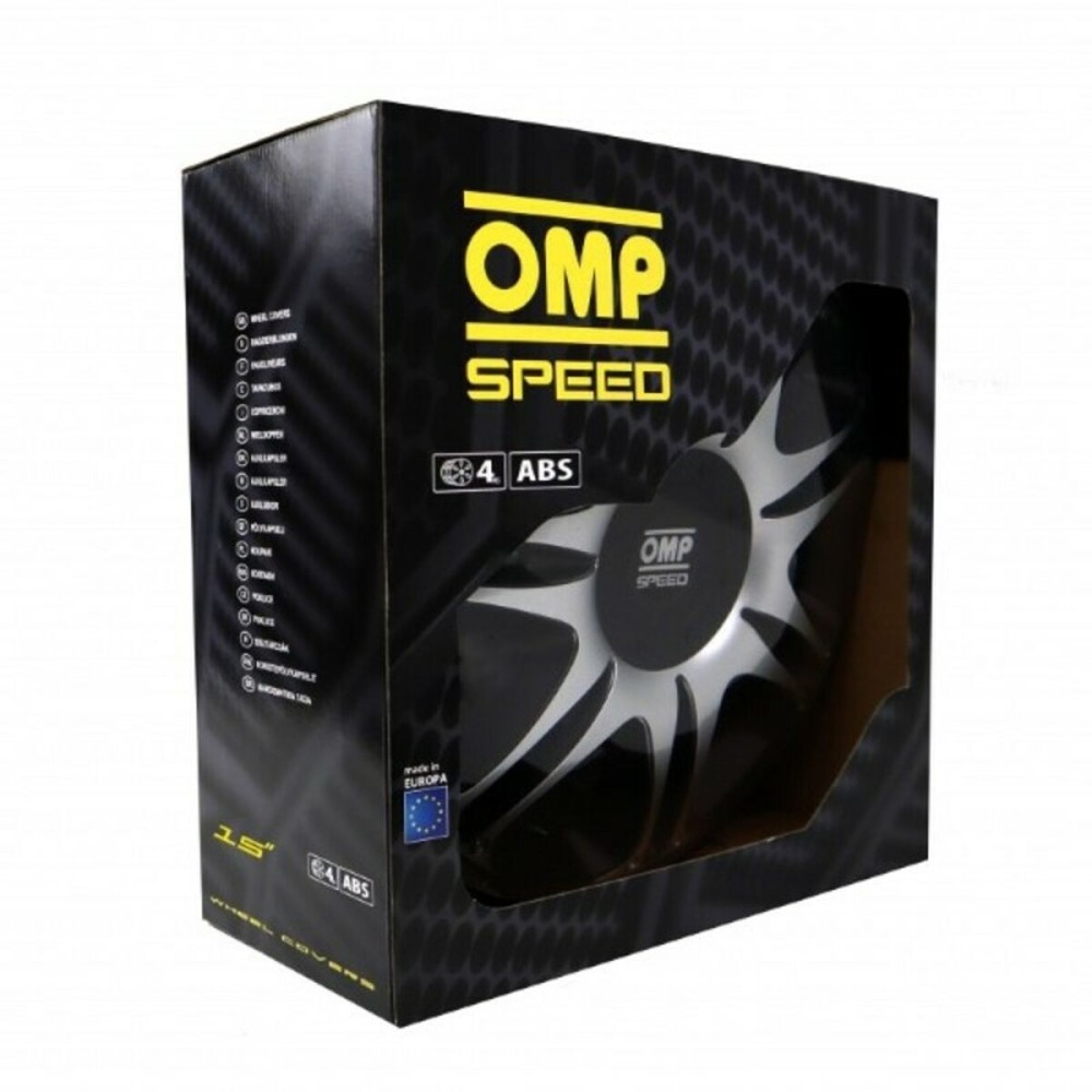 Enjoliveur OMP Ghost Speed Noir Argenté 15" (4 uds)