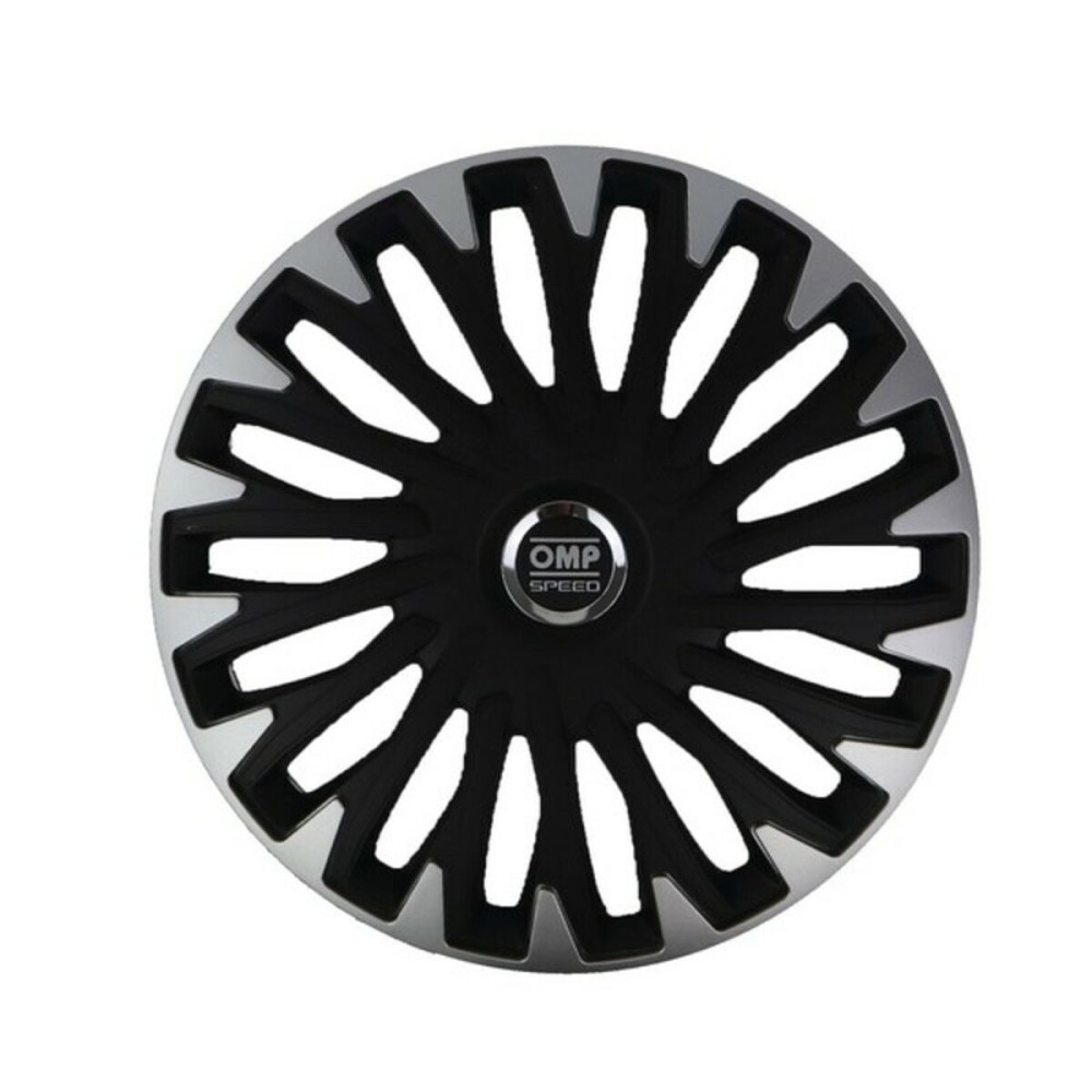 Hubcap OMP Stinger Speed Black Silver 14" (4 uds)