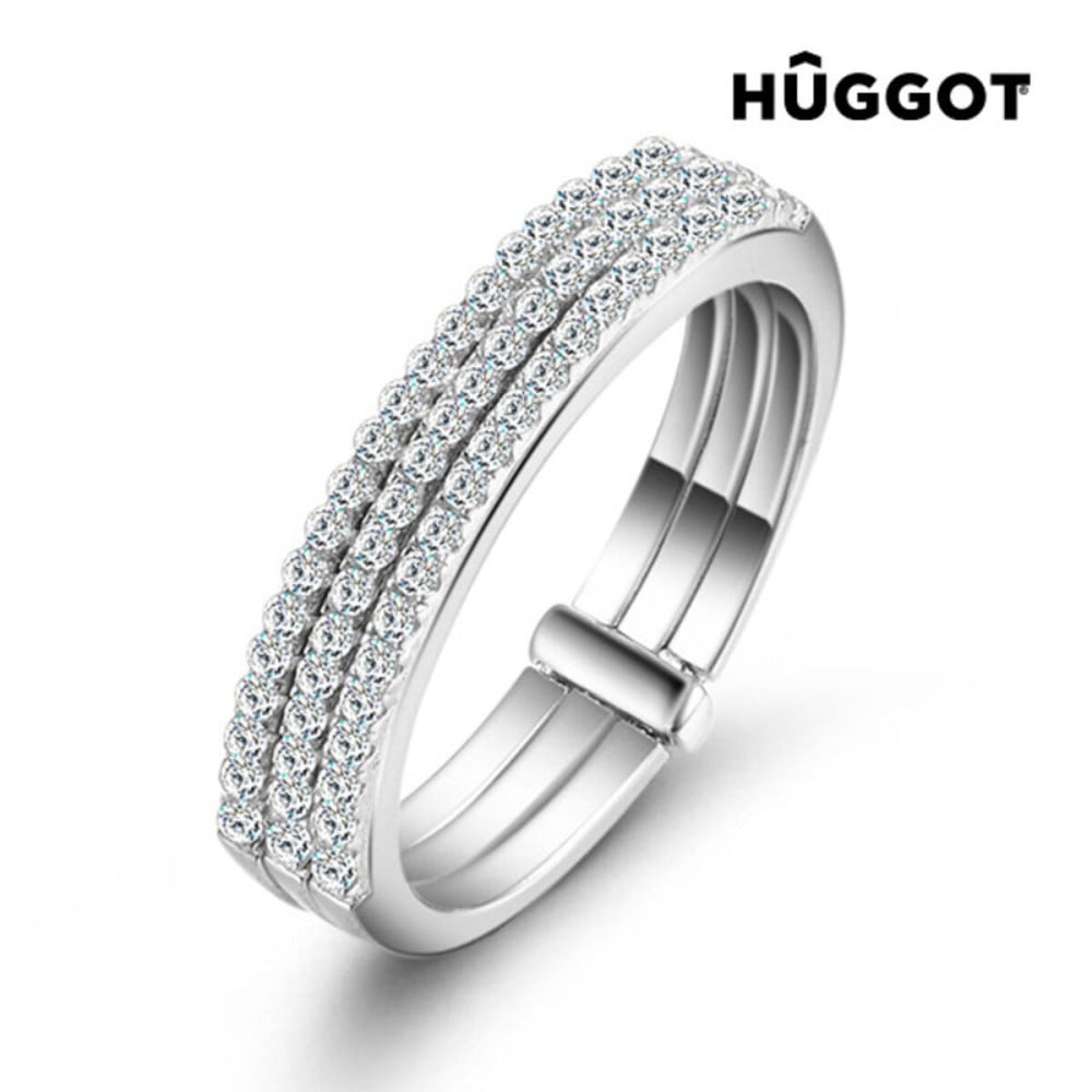 Ring 925 Sterlingsilber mit Zirkoniasteinen Three Hûggot