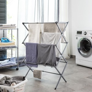 Folding and Extendable Metal Clothes Dryer with 3 Levels Cloxy InnovaGoods 11 Bars