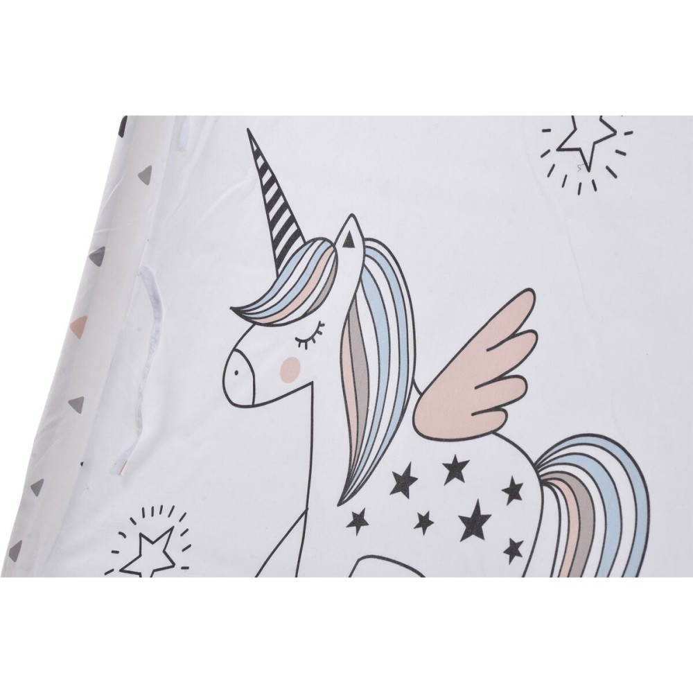 Zelt DKD Home Decor Baumwolle Holz Einhorn (110 x 110 x 106 cm)