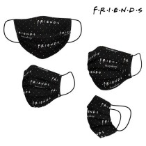 Masque en tissu hygiénique réutilisable Friends Adulte Noir