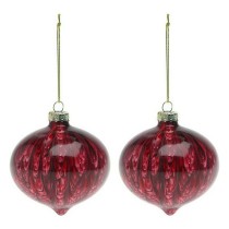 Weihnachtsbaumkugeln (2 pcs) 112490 Braun Rot 8 cm (2 Stück)