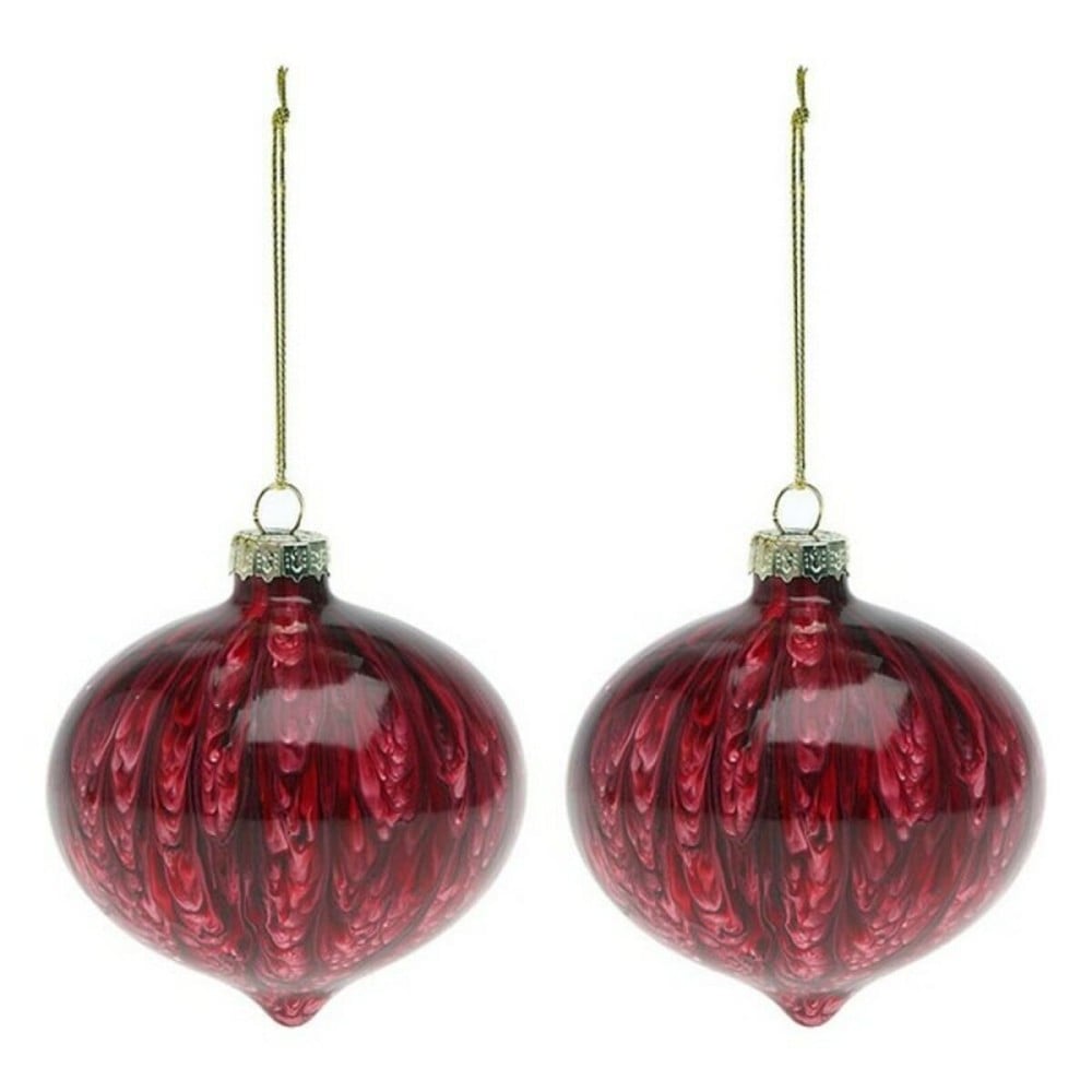 Weihnachtsbaumkugeln (2 pcs) 112490 Braun Rot 8 cm (2 Stück)