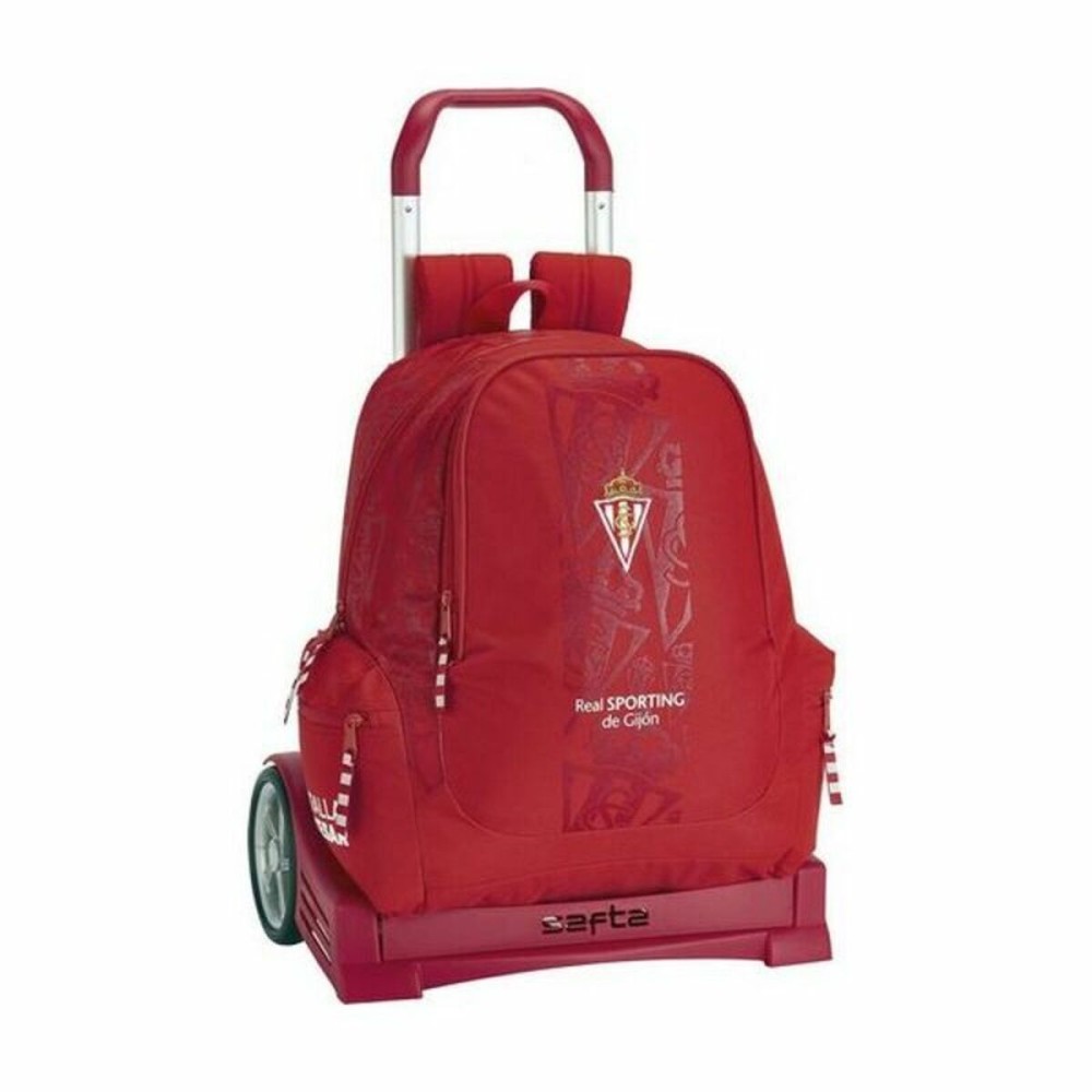 School Rucksack with Wheels Evolution Real Sporting de Gijón Red