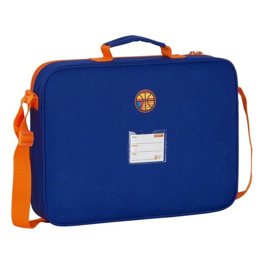 Cartable d'école Valencia Basket Bleu Orange (38 x 28 x 6 cm)