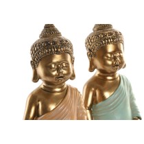 Deko-Figur Home ESPRIT grün Rosa Buddha Orientalisch 10 x 8 x 24 cm (2 Stück)