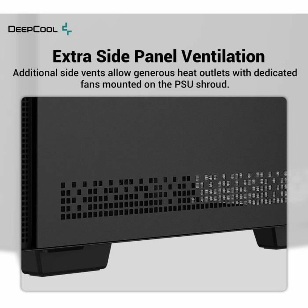 Boîtier ATX semi-tour DEEPCOOL R-CH370-BKNAM1-G-1 Noir