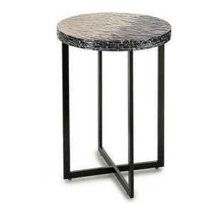 Table d'appoint Gris Métal Nacre noire Contre-plaqué (45 x 62 x 45 cm)