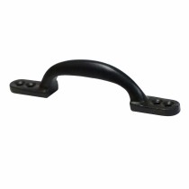 Door handle EDM 85612 Black Steel 155 mm