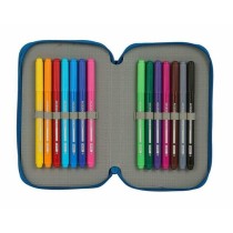 Double Pencil Case BlackFit8 M854 Dark blue 12.5 x 19.5 x 4 cm (28 Pieces)