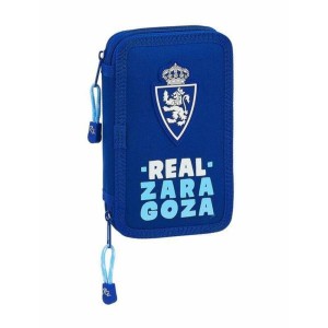 Doppel-Federtasche Real Zaragoza Blau 12.5 x 19.5 x 4 cm (28 Stücke)