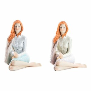 Deko-Figur DKD Home Decor Damen Romantisch 15 x 18 x 19,5 cm (2 Stück) (2 Stücke)