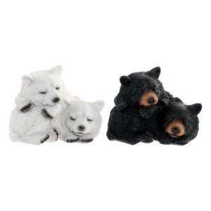 Figurine Décorative DKD Home Decor Blanc Noir 14,5 x 14,5 x 11 cm Résine (2 Unités)