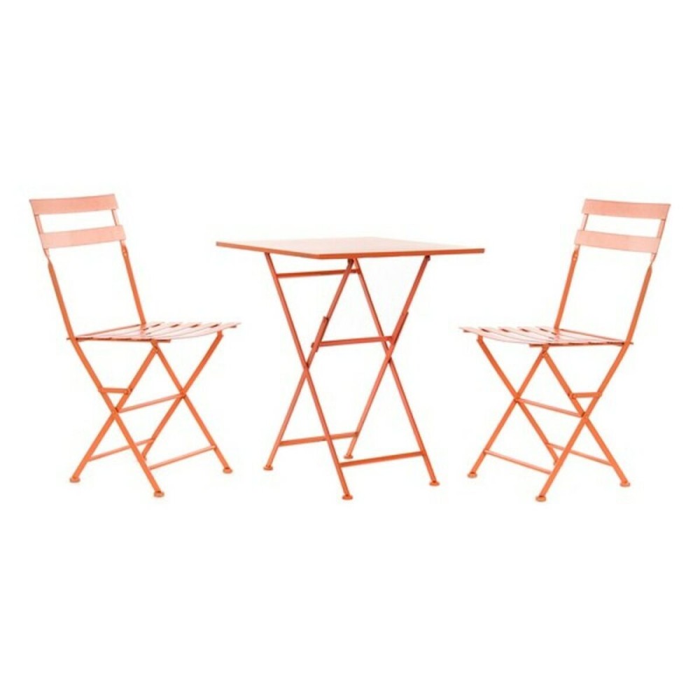 Ensemble Table + 2 Chaises DKD Home Decor MB-177412 Corail 60 x 60 x 75 cm (3 pcs)