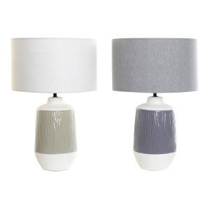 Tischlampe DKD Home Decor Polyester Porzellan 220 V 40 W (2 pcs) (35 x 35 x 53 cm)