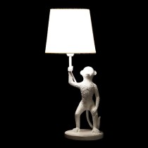 Desk lamp DKD Home Decor White Black Polyester Metal Resin 25W 220 V Monkey (2 pcs) (20 x 20 x 45 cm)