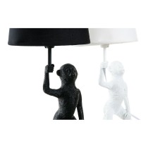 Tischlampe DKD Home Decor Weiß Schwarz Polyester Metall Harz 25W 220 V Affe (2 pcs) (20 x 20 x 45 cm)