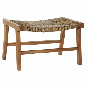 Banquette DKD Home Decor 65 x 47 x 40 cm Naturel Teck Plastique Marron Clair