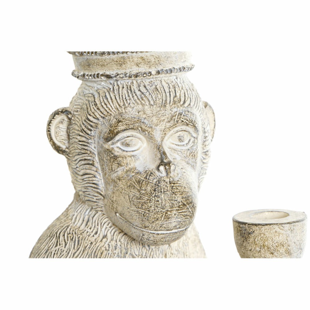 Decorative Figure DKD Home Decor White Monkey Tropical Stripped 16 x 15 x 30 cm