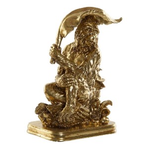 Figurine Décorative DKD Home Decor Doré Colonial Singe Feuille d'une plante 16,5 x 10,6 x 22,5 cm