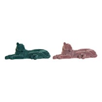 Figurine Décorative DKD Home Decor Vert Rose clair Tigre 36 x 17,5 x 13,3 cm (2 Unités)