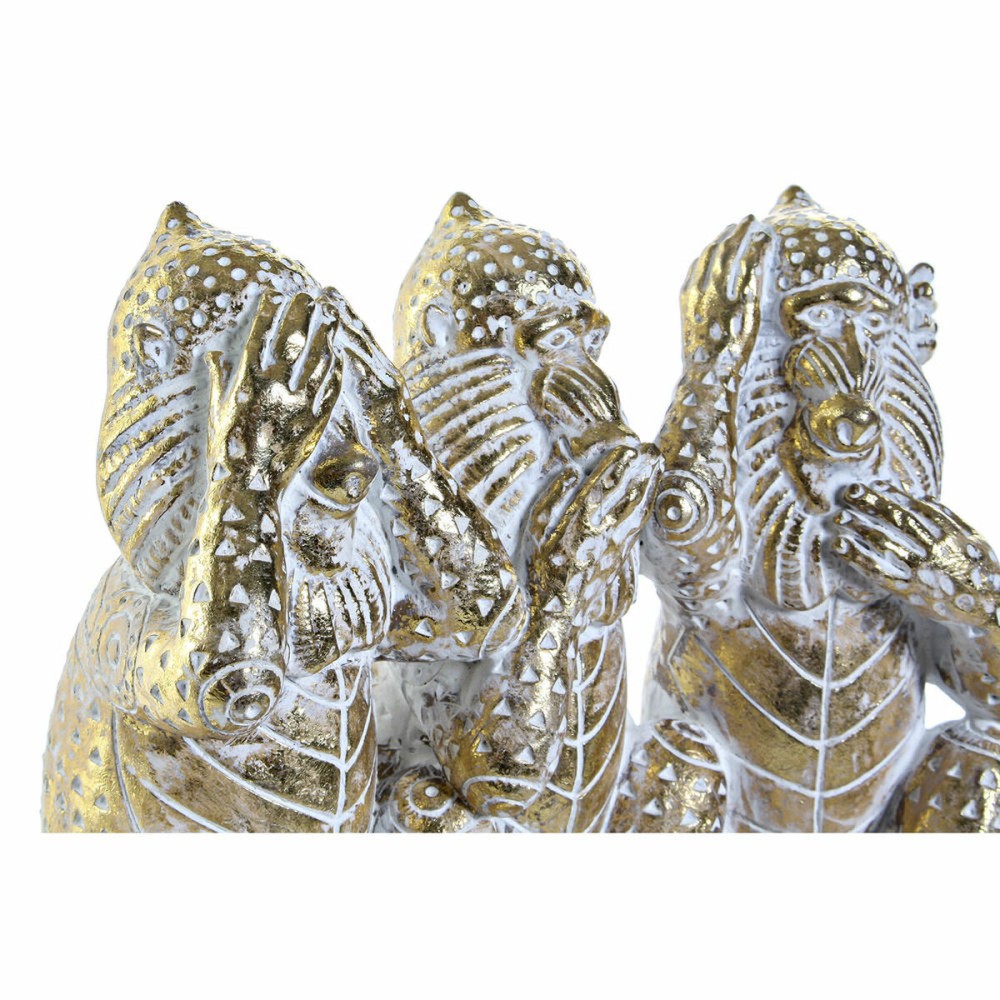 Decorative Figure DKD Home Decor Golden Tropical Monkeys Stripped 21 x 11 x 16,2 cm