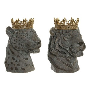 Deko-Figur DKD Home Decor Grau Gold Kolonial Tier 27,5 x 23,5 x 33 cm (2 Stück)