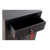 Table de Nuit DKD Home Decor Sapin Rouge Noir Bois MDF 45 x 34 x 66 cm