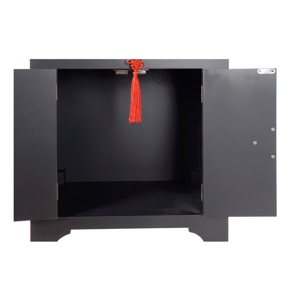 Table de Nuit DKD Home Decor Sapin Rouge Noir Bois MDF 45 x 34 x 66 cm