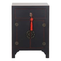 Nachttisch DKD Home Decor Tanne Rot Schwarz Holz MDF 45 x 34 x 66 cm