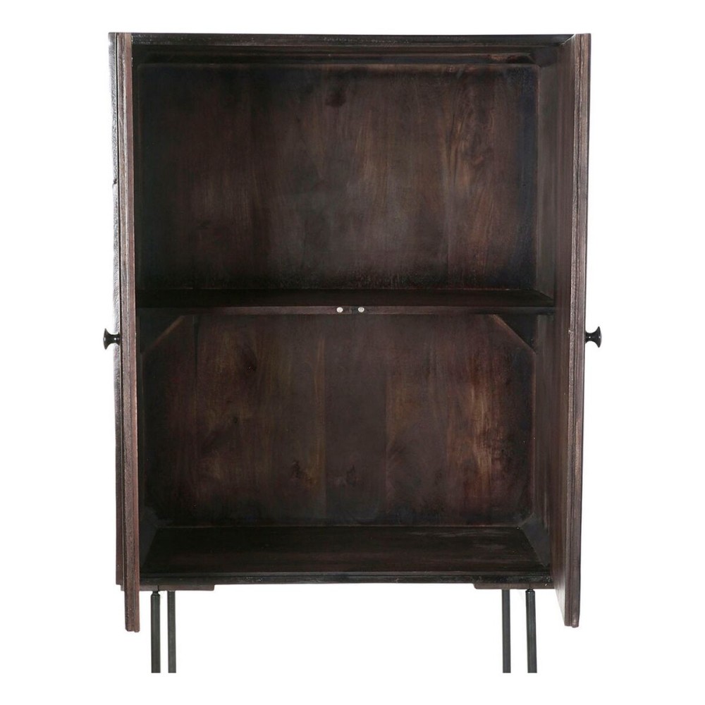 Sideboard DKD Home Decor Black Dark brown Metal Mango wood 84 x 43 x 153,5 cm