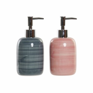 Seifenspender DKD Home Decor Blau Rosa PVC Steingut Skandinavisch 8 x 8 x 16 cm (2 Stück)
