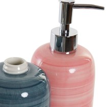 Seifenspender DKD Home Decor Blau Rosa PVC Steingut Skandinavisch 8 x 8 x 16 cm (2 Stück)
