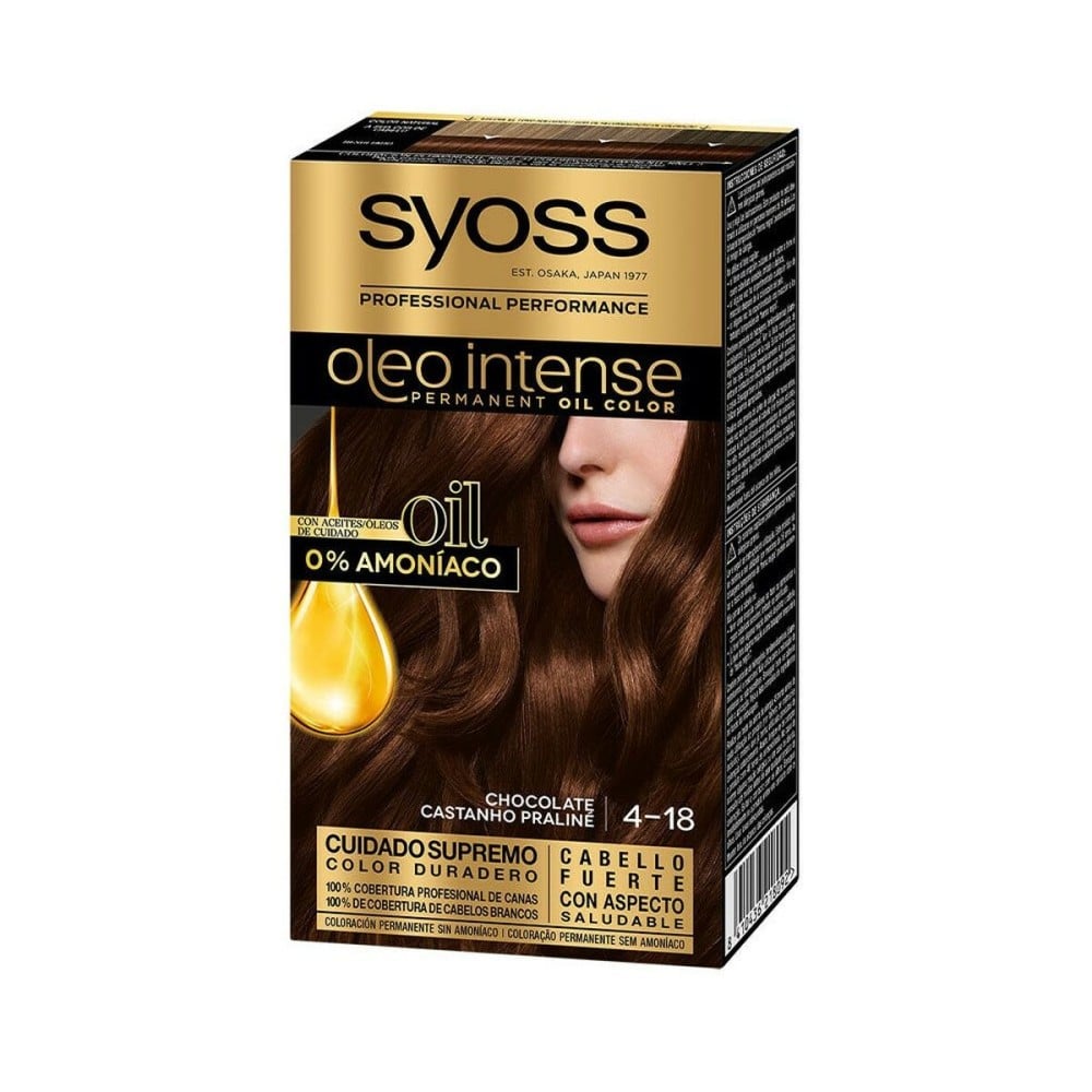 Teinture permanente Syoss Olio Intense Sans ammoniaque Nº 4,18 Chocolat