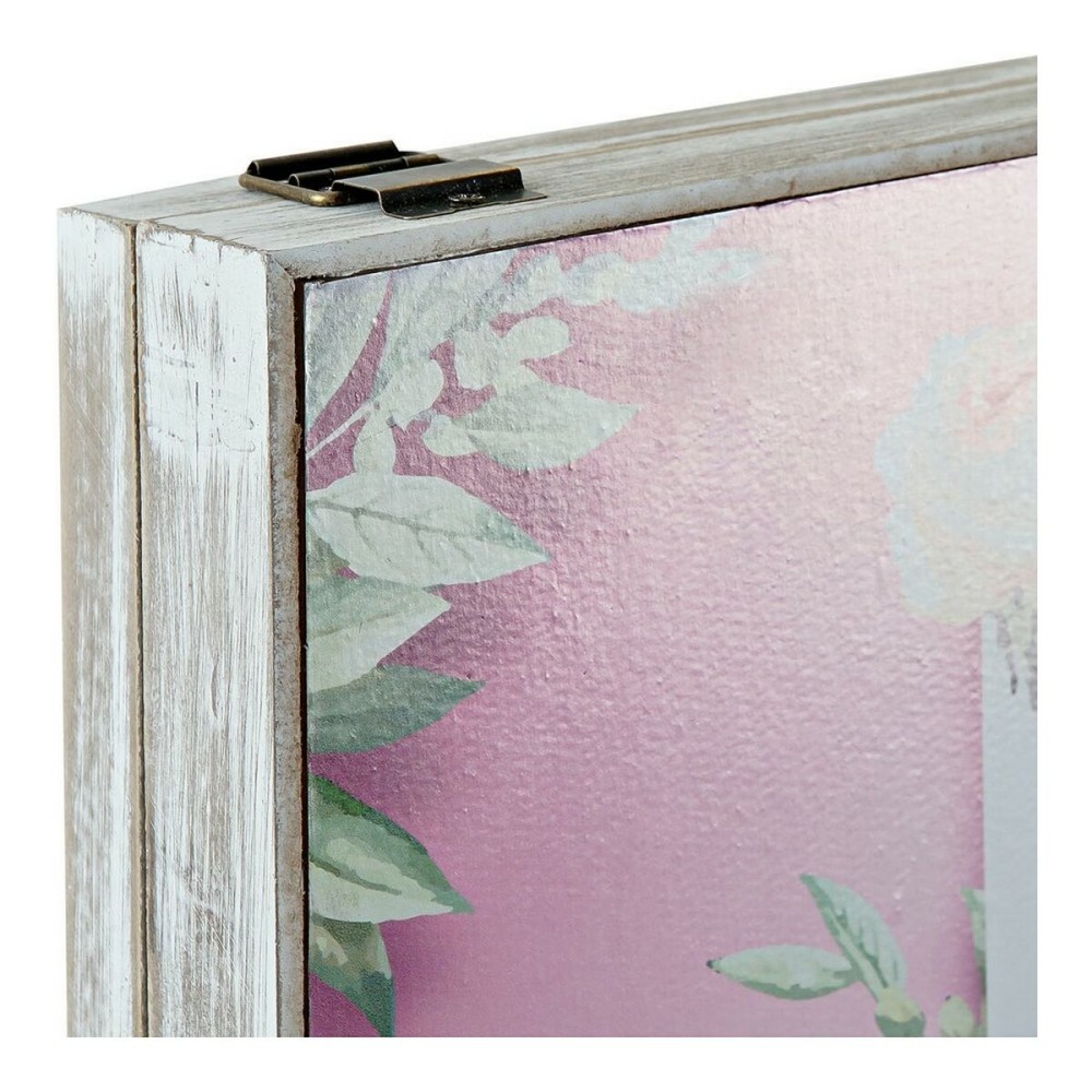 Boîte Décorative DKD Home Decor Rose Lila Bois MDF Tropical Compteur (2 Unités)