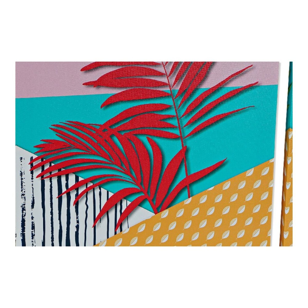 Leinwand DKD Home Decor Tropical Leinwand Holz MDF 30 x 1,8 x 40 cm