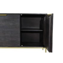 Sideboard DKD Home Decor Black Golden Mango wood 145 x 41 x 77 cm