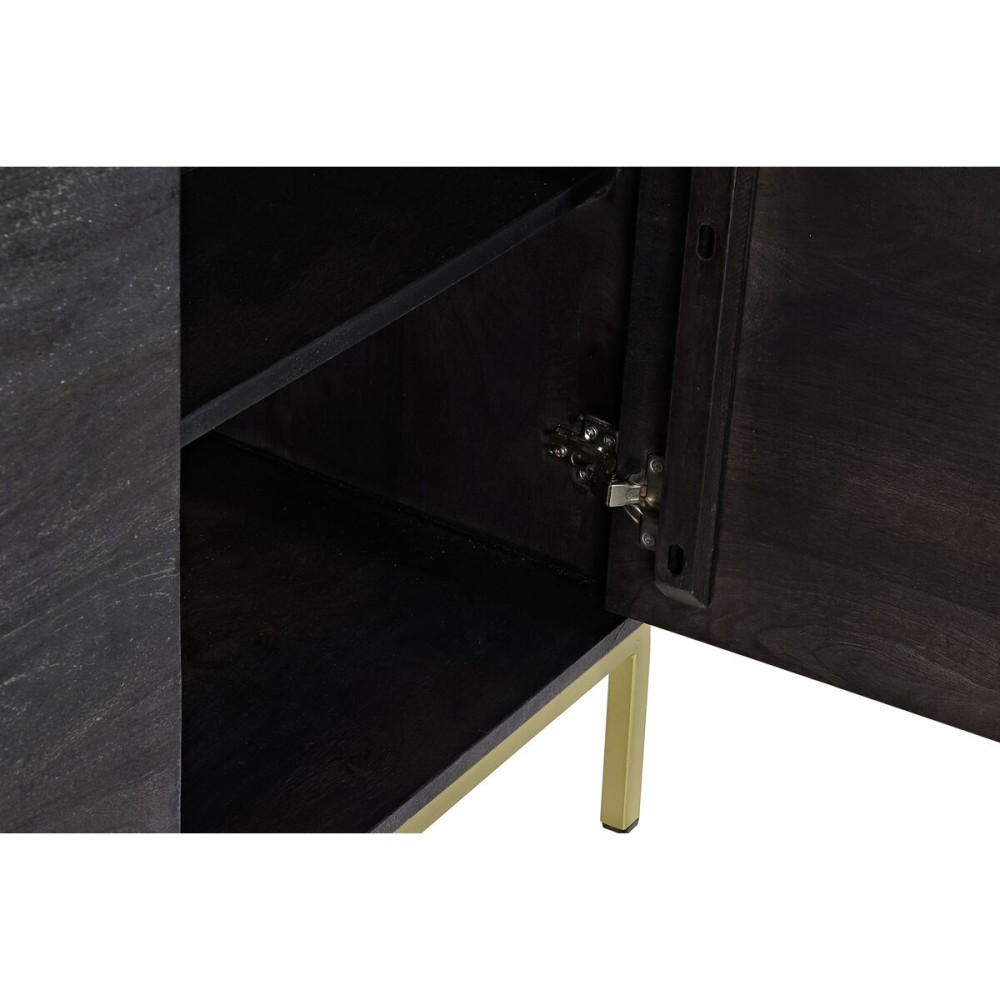 Buffet DKD Home Decor Noir Doré Bois de manguier 145 x 41 x 77 cm