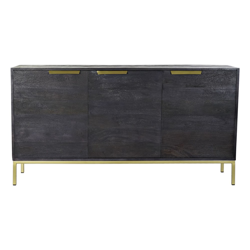 Sideboard DKD Home Decor Black Golden Mango wood 145 x 41 x 77 cm