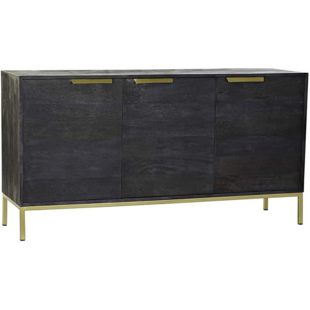 Sideboard DKD Home Decor Black Golden Mango wood 145 x 41 x 77 cm