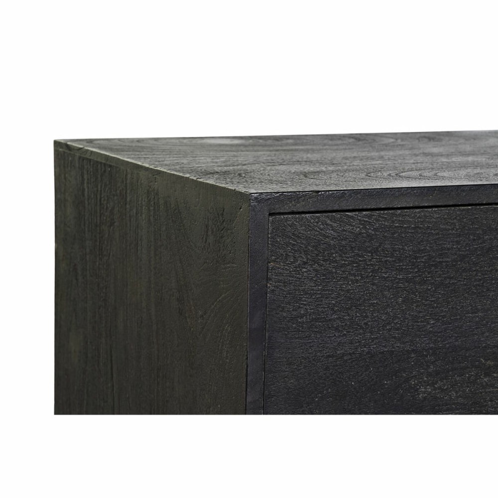 Sideboard DKD Home Decor Black Golden Mango wood 145 x 41 x 77 cm