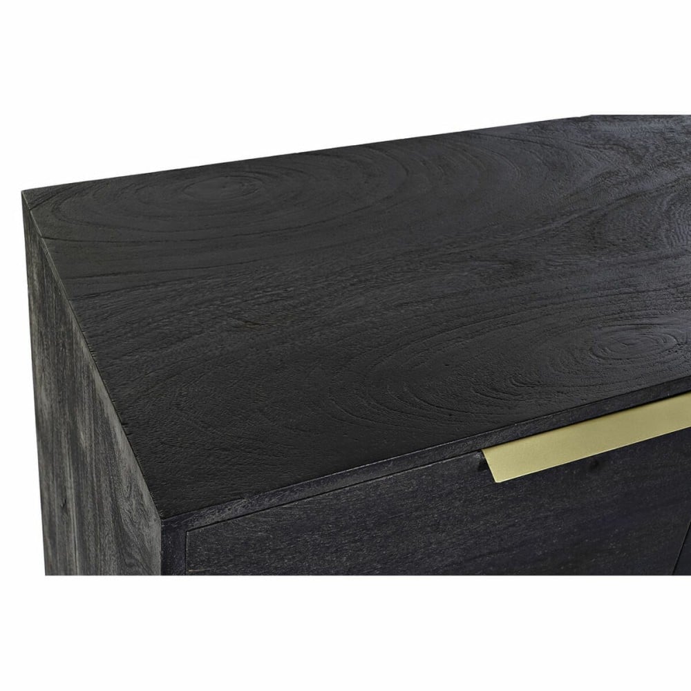 Sideboard DKD Home Decor Black Golden Mango wood 145 x 41 x 77 cm