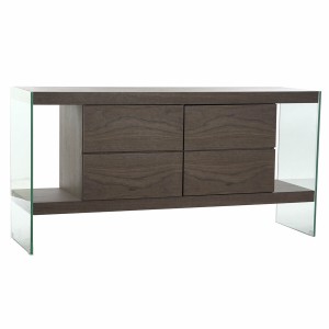 Sideboard DKD Home Decor Brown Transparent Crystal Walnut MDF Wood 160 x 45 x 80 cm